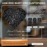 Custom Star Map Plaque, Personalized Star Constellation Chart Night Light, first date map, Our First Date plaque, Birthday Gift, where we met map (5 Size: 6"-16")