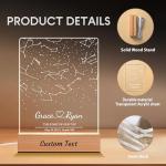 IOUMAM Personalized Couple Gifts, Custom Star Map by Date Acrylic Plaque Night Light for Couples, Personalized Constellation Chart Night Light for Wedding, Anniversary, Valentines Day