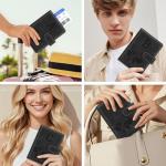 Passport Holder Wallet Cover Personalized Letter A-Z Travel Wallet RFID Blocking Passport Cover Wallet Case for Travel Passport Book Holders for Women and Men, Black-D