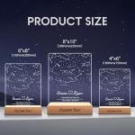 IOUMAM Personalized Couple Gifts, Custom Star Map by Date Acrylic Plaque Night Light for Couples, Personalized Constellation Chart Night Light for Wedding, Anniversary, Valentines Day