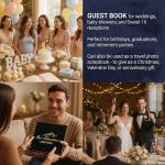 Personalized Guest Book Photo Album Scrapbook Custom Retirement Party Guest Book to Sign Polaroid Instax Picture Memory Book for 4x6 & 5x7 Keepsake Gift (Black, Small - 8.3x8.3)