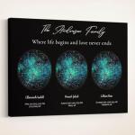 TM TEEMAN Personalized Star Map For Specific Date Gift For Family, Family Star Map Print Poster/Canvas, Personalized Housewarming Gift For Family, Couple, Dad, Mom, Anniversary