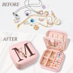 Inngeroo Personalized Graduation Gifts for Women - Customized Teacher Appreciation Gifts - Travel Jewelry Case Box Organizer for Wife Daughter Aunt Friend Grandma - Initial M