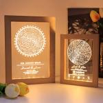 ALBK Custom Star Map - Personalized Star Constellation Map Father's Day Acrylic Night Light in Wooden Frame, Plaque Gift for Special Date Anniversary Custom Night Sky - Stars Chart Art Print