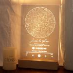 ALBK Custom Star Map Plaque, Personalized Constellation Chart Night Light, Customized Star Map with Scannble Spotify Code for Wedding, Engagement, Anniversary, Birthday