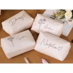 DayOfShe Personalized Name Makeup Bag Toiletry Bag for Bridesmaid Gifts Bridal Shower Wedding Gifts, Custom Cosmetic Bag for Best Friend Birthday Gifts