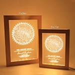 ALBK Custom Star Map - Personalized Star Constellation Map Father's Day Acrylic Night Light in Wooden Frame, Plaque Gift for Special Date Anniversary Custom Night Sky - Stars Chart Art Print