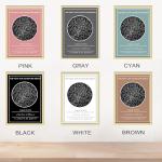 Custom Star Map Framed or Unframed Night Sky Print Constellation Map Star Chart Wall Art Poster Personalized for Specific Date Unique Gift for Him Meaningful Gift for Her - Black