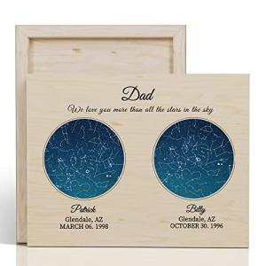 Bohva Fathers Day Personalized Gifts for Dad from Daughter Son, Custom Star Map for Papa, Fathers Day Anniversary Gifts for Husband from Wife, Father Grandpa Birthday Gifts Ideas