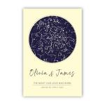 Custom Star - Personalized Stars, Night Sky Print, Stars Constellation Wall Art Gift for Her, Personalized Star chart for Specific Date Unique Gifts for Him, Meaningful Gifts for Her (Butter Cream, 8x10)