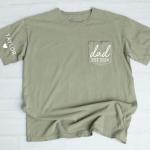 Personalized Dad Est Year Pocket T-Shirt, Dad Pocket Shirt with Kid Name, Custom Children Names on Sleeve Shirt, Gift for Grandpa, Daddy, Papa, Birthday, Father's Day 1