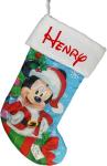 Kurt S. Adler Personalized Mickey Christmas Stocking - Officially Licensed - Present from Santa Character Holiday Decoration with Custom Name