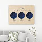 Bohva Fathers Day Personalized Gifts for Dad from Daughter Son, Custom Star Map for Papa, Fathers Day Anniversary Gifts for Husband from Wife, Father Grandpa Birthday Gifts Ideas