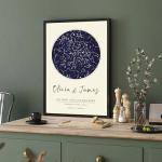 Custom Star - Personalized Stars, Night Sky Print, Stars Constellation Wall Art Gift for Her, Personalized Star chart for Specific Date Unique Gifts for Him, Meaningful Gifts for Her (Butter Cream, 8x10)