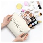 DayOfShe Personalized Name Makeup Bag Toiletry Bag for Bridesmaid Gifts Bridal Shower Wedding Gifts, Custom Cosmetic Bag for Best Friend Birthday Gifts