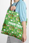 Bouncing Brick Designs Personalized Tote Bag - Farm Animals, Custom Name/Text, Reusable w/Straps, Canvas Cloth Fabric, Customized Gift Idea, Birthday/Christmas/Holiday Present, 13x13