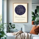 Custom Star - Personalized Stars, Night Sky Print, Stars Constellation Wall Art Gift for Her, Personalized Star chart for Specific Date Unique Gifts for Him, Meaningful Gifts for Her (Butter Cream, 8x10)