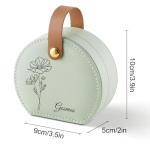 NYLGOXITK Personalized jewelry box with customized name and birth flower shape - Upgradable LED lights + mirror version - Designed specifically for women/girls/bridesmaids, suitable as a gift.