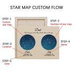 Bohva Fathers Day Personalized Gifts for Dad from Daughter Son, Custom Star Map for Papa, Fathers Day Anniversary Gifts for Husband from Wife, Father Grandpa Birthday Gifts Ideas