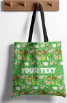 Bouncing Brick Designs Personalized Tote Bag - Farm Animals, Custom Name/Text, Reusable w/Straps, Canvas Cloth Fabric, Customized Gift Idea, Birthday/Christmas/Holiday Present, 13x13