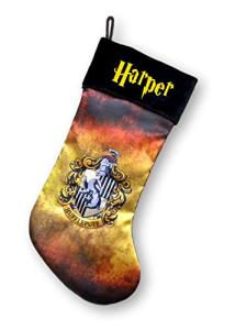 Hufflepuff Christmas Stocking - Personalized Harry Potter Hogwarts School of Witchcraft and Wizardry House Crest Holiday Decoration with Custom Name