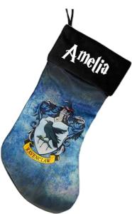Ravenclaw Christmas Stocking - Personalized Harry Potter Hogwarts School of Witchcraft and Wizardry House Crest Holiday Decoration with Custom Name