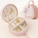 NYLGOXITK Personalized jewelry box with customized name and birth flower shape - Upgradable LED lights + mirror version - Designed specifically for women/girls/bridesmaids, suitable as a gift.