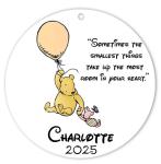 Classic Winnie The Pooh and Friends Christmas Ornament – Personalized 3.5” Round Acrylic Decoration - Sometimes The Smallest Things – Nursery Keepsake or Custom Holiday Décor