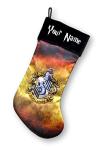 Hufflepuff Christmas Stocking - Personalized Harry Potter Hogwarts School of Witchcraft and Wizardry House Crest Holiday Decoration with Custom Name