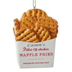 Waffle Fries Christmas Ornament Fast Food Box Christmas Tree Decoration Personalized with Custom Name