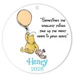 Classic Winnie The Pooh and Friends Christmas Ornament – Personalized 3.5” Round Acrylic Decoration - Sometimes The Smallest Things – Nursery Keepsake or Custom Holiday Décor