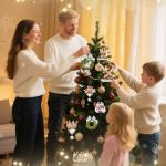 Personalized Snowman Christmas Ornament 2025, Custom Engraved Names & Year, Custom Polyresin Hanging Snowman Ornament for Xmas Tree Decoration Holiday Family Decor Gifts (Family of 3)