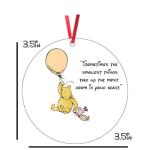 Classic Winnie The Pooh and Friends Christmas Ornament – Personalized 3.5” Round Acrylic Decoration - Sometimes The Smallest Things – Nursery Keepsake or Custom Holiday Décor