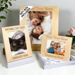 Personalized Picture Frame with Your Own Text - 4x6/5x7/8x10 Wood Engraved Custom Photo Frame with Gifts Box, Customized Gifts for Birthday, Christmas, Anniversary,Wedding, Friend, Men, Women (Wood Frame, Custom Text)