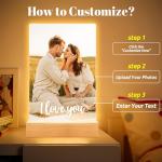Bulaient Personalized Picture Frame, Custom Photo Frame with Night Light, Custom Picture Frames, Personalized Anniversary Birthday Gifts for Women Men Her Him Girlfriend Boyfriend Couple