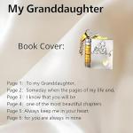 Granddaughter Book Necklace, For Granddaughters - The Most Beautiful Chapter Books Adjustable Silver Gold Book Pendant with 6 Pages Engraved Information Jewelry Gifts from Grandma (Granddaughter-with card)