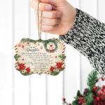 HYTURTLE to My Daughter Christmas Ornament 2025 Tree Decoration, Daughter Gifts from Mom, Mother, Inspirational Gift Idea for Her, Girls, Women, Holiday Decor Aluminum Ornament Keepsake for Daughters
