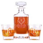 Custom Whiskey Decanter Set with Personalized Glasses