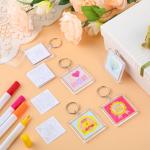 Trnayi 24 Pcs Mom Craft DIY Acrylic Color Your Own Keychains Bulk for Mother Good Mom Ever Paper Crafts Gifts Kit for Happy Mother Gifts Activities