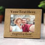 EDSG Personalized Photo Frames 4x6, 5x7 Picture Frame Engraved, Custom Wood Frame Gifts for Fathers Day Birthday Mothers Day Christmas Graduation for Him Her Dad Mom (Landscape)