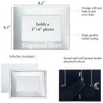 Personalized Picture Frame with Gifts Box, Custom Aluminum Picture Frames 5x7/4x6 Photo Size - Add Your Custom Text Engraved Aluminum Hanging/Tabletop, Personalized Group Family Photo Picture