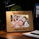 EDSG Personalized Photo Frames 4x6, 5x7 Picture Frame Engraved, Custom Wood Frame Gifts for Fathers Day Birthday Mothers Day Christmas Graduation for Him Her Dad Mom (Landscape)