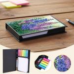 C'eitura 5D DIY Violets Rhinestone Art Notebook - Diamond Art Painting Journal Kit with Sparkling Gems, Floral Theme Gift for Women & Girls, Holiday & Birthday Present