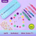 DDAI Birthday Gift Friendship Bracelet Kit for Girls Age 8-12 – Arts and Crafts Kits - Gem-Decorated DIY Craft Set with Threads & Beads – Ideal Holiday Present for Kids Age 7 9 10 11 Years Olds Toys