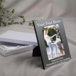 Personalized Picture Frame with Gifts Box, Custom Aluminum Picture Frames 5x7/4x6 Photo Size - Add Your Custom Text Engraved Aluminum Hanging/Tabletop, Personalized Group Family Photo Picture