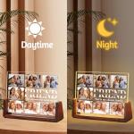Ship Next Day-Personalized Christmas Gifts Idea for Bestfriend, Custom Acrylic Picture Walnut Frame with LED Warm Night Light, Customized Best friend Birthday Gifts for BFF Bestie Women Female
