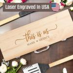 Personalized Wedding Gifts for Couple, 11 Pcs Stainless Steel BBQ Grilling Set, Custom Barbecue Tools with Engraving, Unique Wedding Gift for Newlyweds, Custom Gift Ideas for Him & Her