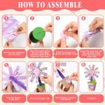 Motipuns 48 Pack Mother's Day Crafts Gifts Spring Paper Flower Pot Craft Kits Spring Make Your Own Flowers Craft with Sticker DIY Thanks Teacher Decoration for Home Education Fun Art Holiday Activitiy