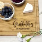 Personalized Cutting Board, Custom Bamboo Engraved Charcuterie Boards - Present for Wedding, Bridal Shower, Anniversary, Housewarming Gift Idea for Couples, Engraved Chopping Boards.