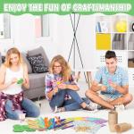 Motipuns 48 Pack Mother's Day Crafts Gifts Spring Paper Flower Pot Craft Kits Spring Make Your Own Flowers Craft with Sticker DIY Thanks Teacher Decoration for Home Education Fun Art Holiday Activitiy